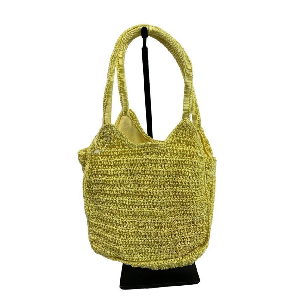 Women's Yellow Knitted Hand Bag - Picture 2 of 5